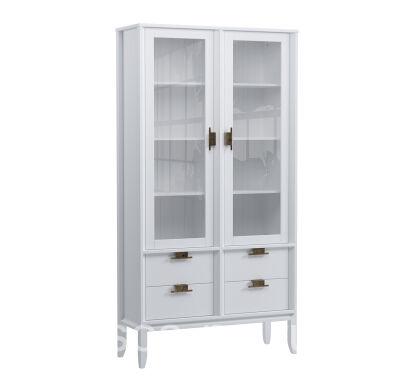 Шкаф Бридж широкий с 2 стеклянными дверями и 4 ящиками